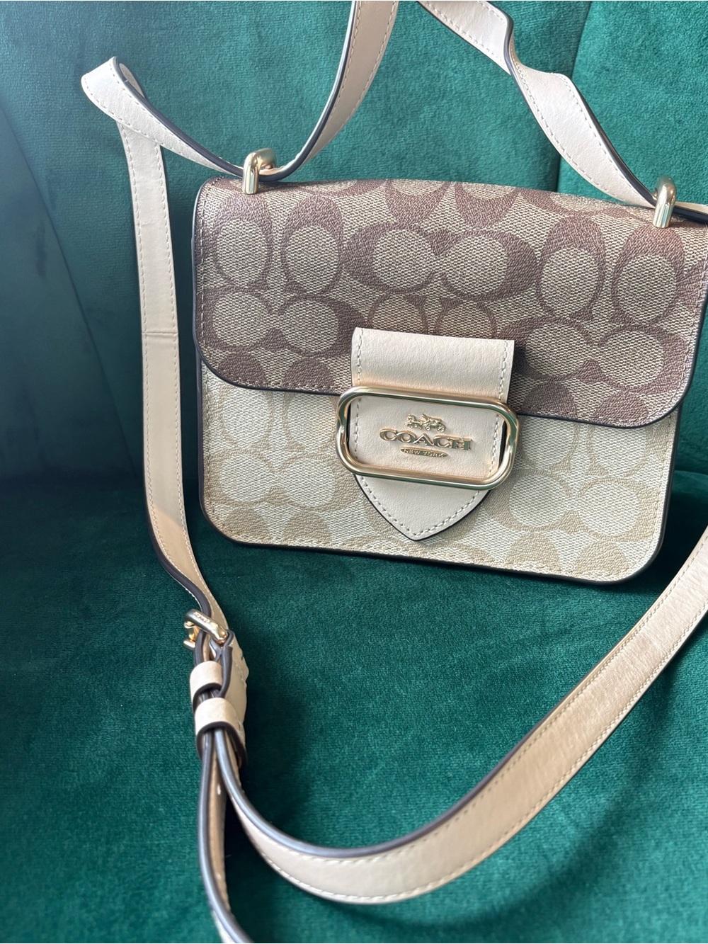 Coach Tabby 26 Signature Canvas Crossbody Shoulder Bag Chalk | Gold Hardware
